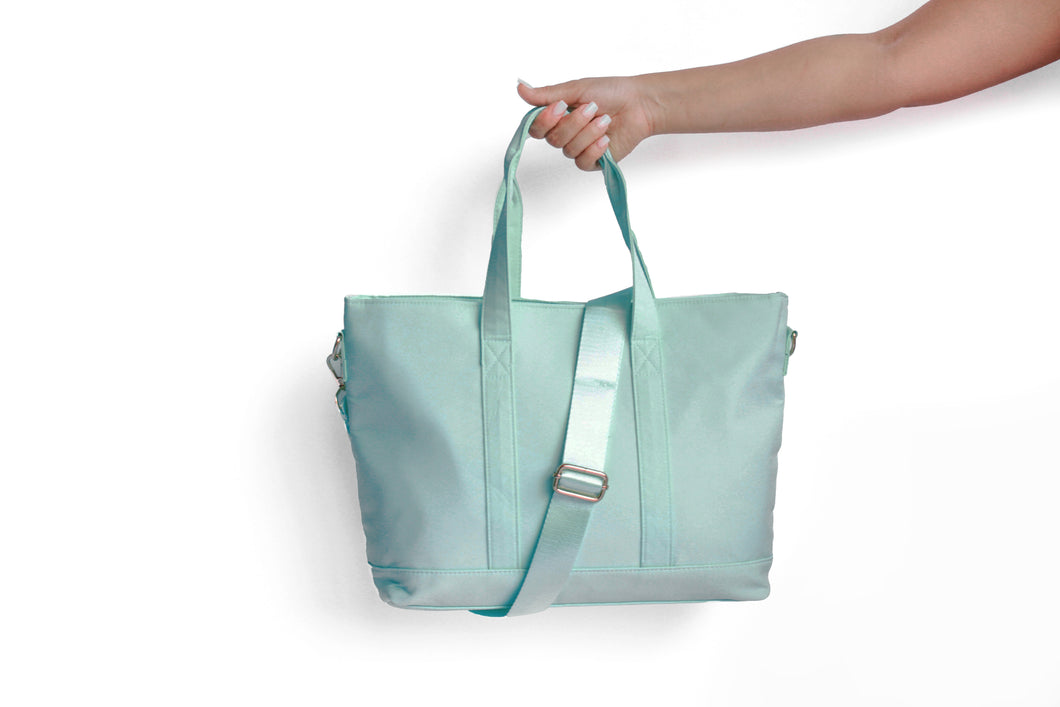 Mint green tote on sale bag